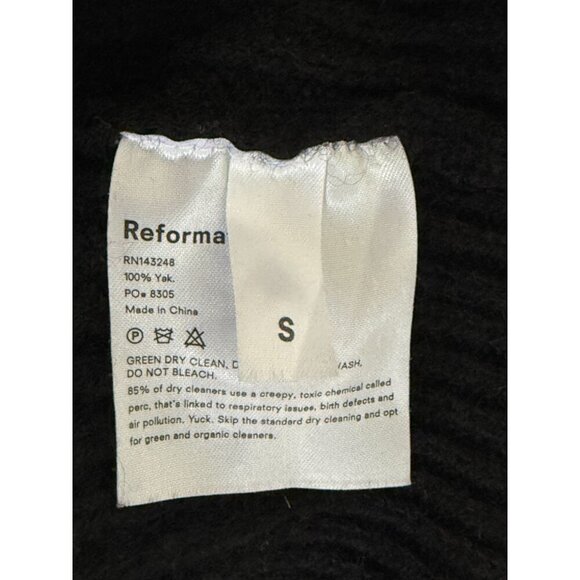 Reformation 100% Yak Wool Black Knit Button-Front Cardigan Sweater S - Picture 9 of 9